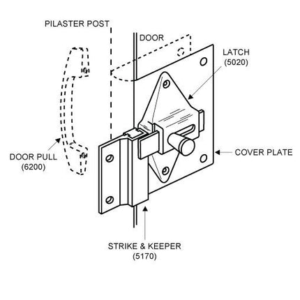 Fix it Kit 111700 Latch (Out-swing) for 1" Door ROUND-EDGE DOOR. Zinc Molded Chrome Finish Latch 2 3/4" HC. WITH DOOR PULL.