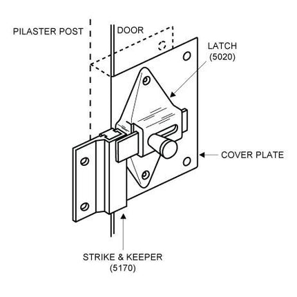 Fix it Kit 115500 Latch (Out-swing) for 1" Door SQUARE-EDGE DOOR. Zinc Molded Chrome Finish Latch 2 3/4" HC. NO PULL