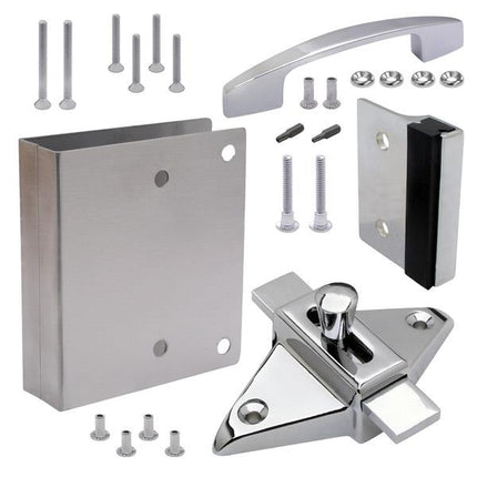 Fix it Kit 115510 Latch (Out-swing) for 1" Door SQUARE-EDGE DOOR. Zinc Molded Chrome Finish Latch 2 3/4" HC. WITH DOOR PULL.