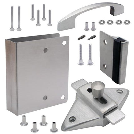 Fix it Kit 115513 Latch (Out-swing) for 1" Door SQUARE EDGE DOOR. CASTED SS 304 Satin.  Latch 2 3/4" HC. WITH DOOR PULL