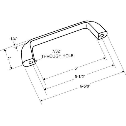 Door Pull SET 189373 W/Through hole/Set- 3/4-1" Door CASTED STAINLESS STEEL 5 1/2" CH. (2 HANDLES BOTH SIDES).