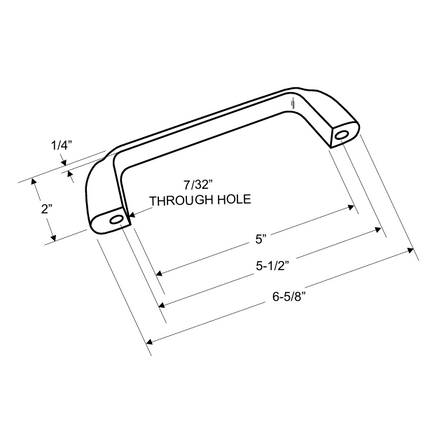 DOOR PULL W/THROUGH HOLE 127783 TO BE USED W/126673. CASTED STAINLESS STEEL 5 1/2" CH.