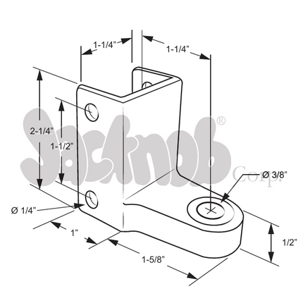 SQUARE 1 1/4" Pilaster TOP Hinge Bracket 3790 Polished Chrome. G3-TOP