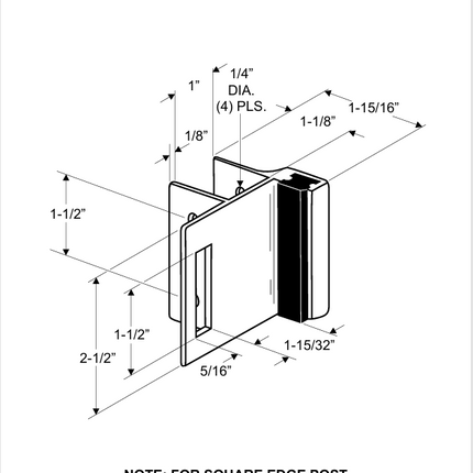 FIX-IT-KIT LATCH, STRIKE & KEEPER (INSWING) 126780 FOR 1" SQUARE DOOR & FLAT BAR.
