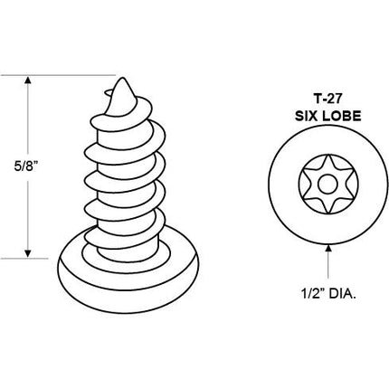 14 x 5/8" Truss AB 6-LOBE Screw Chrome (50 Pack)