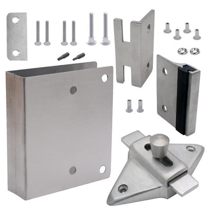 Fix it Kit 115493 Latch (IN-swing) for 1" Door SQUARE EDGE DOOR. CASTED SS 304 Satin.  Latch 2 3/4" HC. NO PULL.