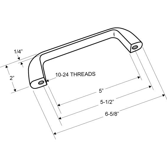 DOOR PULL 5-1/2" CENTERS 126673 (1-3/4" DEPTH)- CASTED STAINLESS STEEL.