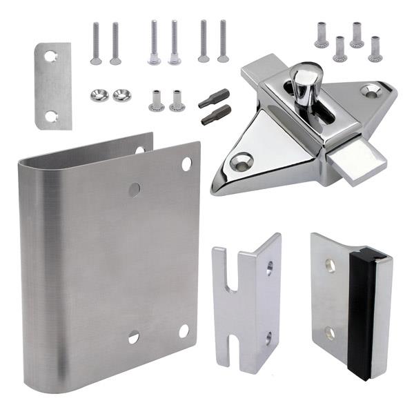 Fix it Kit 111680 Latch (Inswing) for 1" Door ROUND-EDGE DOOR. Zinc Molded Chrome Finish Latch 2 3/4" HC. NO PULL