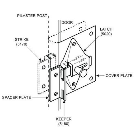Fix it Kit 111680 Latch (Inswing) for 1" Door ROUND-EDGE DOOR. Zinc Molded Chrome Finish Latch 2 3/4" HC. NO PULL