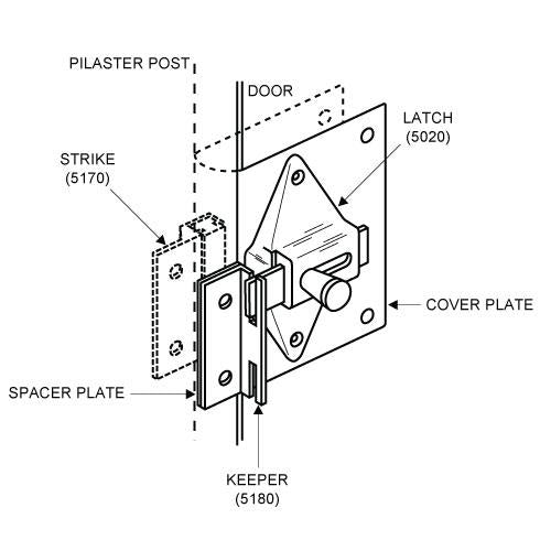 Fix it Kit 111680 Latch (Inswing) for 1" Door ROUND-EDGE DOOR. Zinc Molded Chrome Finish Latch 2 3/4" HC. NO PULL