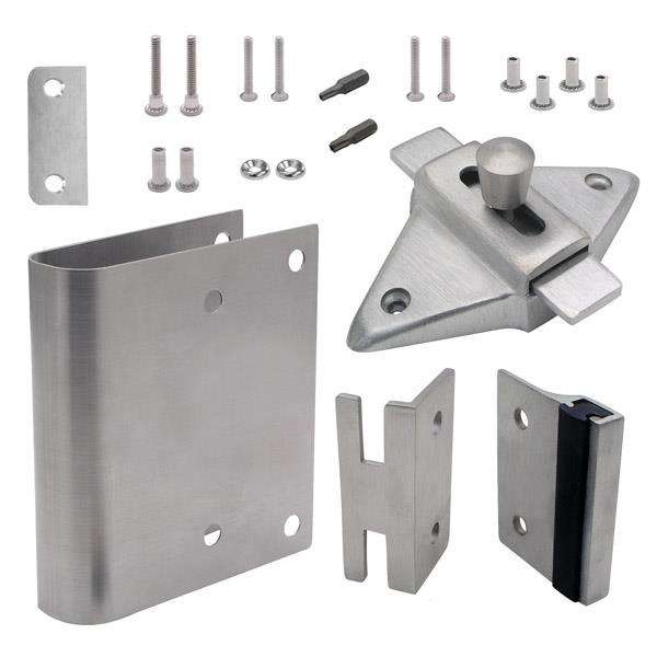 Fix it Kit 111683 Latch (IN-swing) for 1" Door ROUND EDGE DOOR. CASTED SS 304 Satin.  Latch 2 3/4" HC. NO PULL. (Copy)