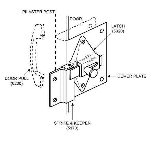 Fix it Kit 111700 Latch (Out-swing) for 1" Door ROUND-EDGE DOOR. Zinc Molded Chrome Finish Latch 2 3/4" HC. WITH DOOR PULL.