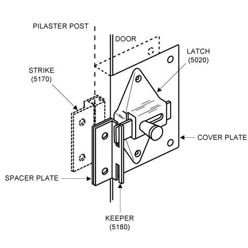Fix it Kit 115490 Latch (In-swing) for 1" Door SQUARE-EDGE DOOR. Zinc Molded Chrome Finish Latch 2 3/4" HC. NO PULL