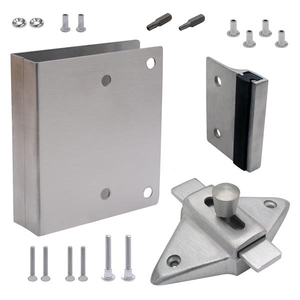 Fix it Kit 115503 Latch (Out-swing) for 1" Door SQUARE EDGE DOOR. CASTED SS 304 Satin.  Latch 2 3/4" HC. NO PULL.