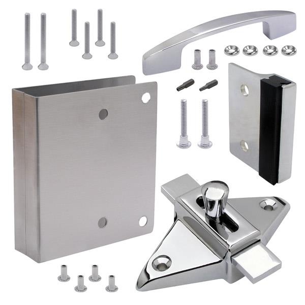 Fix it Kit 115510 Latch (Out-swing) for 1" Door SQUARE-EDGE DOOR. Zinc Molded Chrome Finish Latch 2 3/4" HC. WITH DOOR PULL.