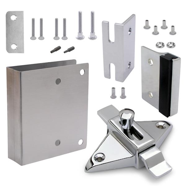 Fix it Kit 115780 LATCH SLIDE OFFSET (In-swing) for 1" Door SQUARE EDGE DOOR. Zinc Molded Chrome Finish Latch 2 3/4" HC. NO PULL