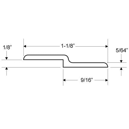 PRIVACY STRIP 121974 1/8" OFFSET X 60" - ALUMN-CA (MILL FINISH)