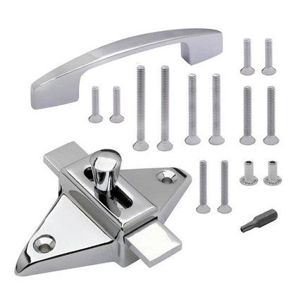 FIX-IT KIT 127370 LATCH & PULL SET FOR 1/2" - 1-1/4" DOORS (5020 + 6200) ZAMAC MOLDED POLISHED CHROME.