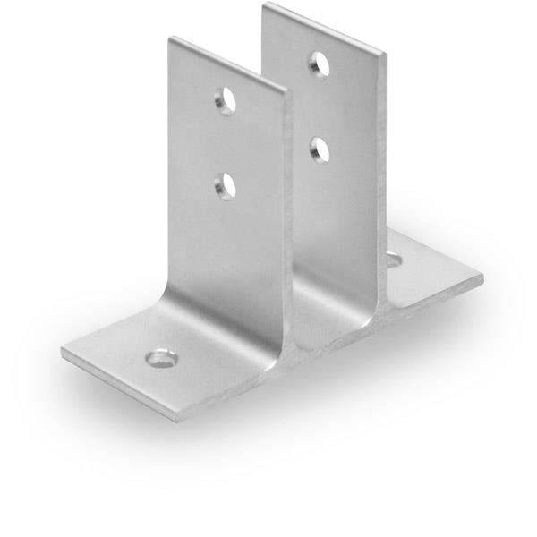 Urinal Screen & Wall Bracket 1614 Two Ear 1" Aluminum (Clear Anodize)