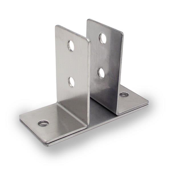 Urinal Screen & Wall Bracket 1619 Two Ear 1" Stamped Stainless Steel Satin finish