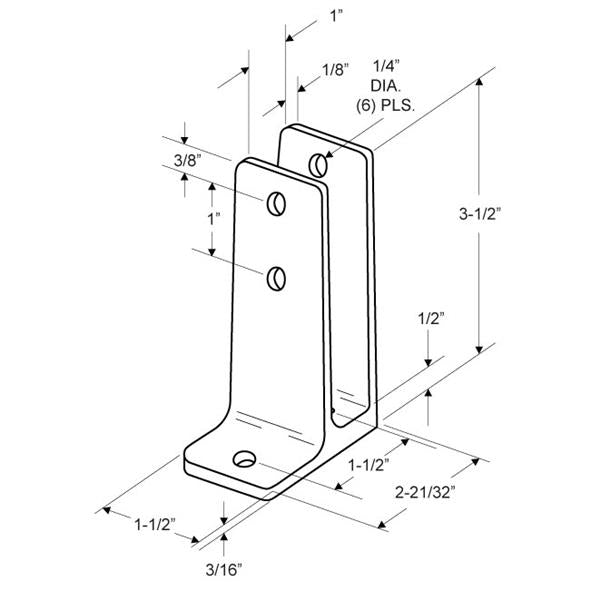 Wall Bracket 1660 One Ear 1" X-HIGH   Zinc Molded and Chrome Polished finish
