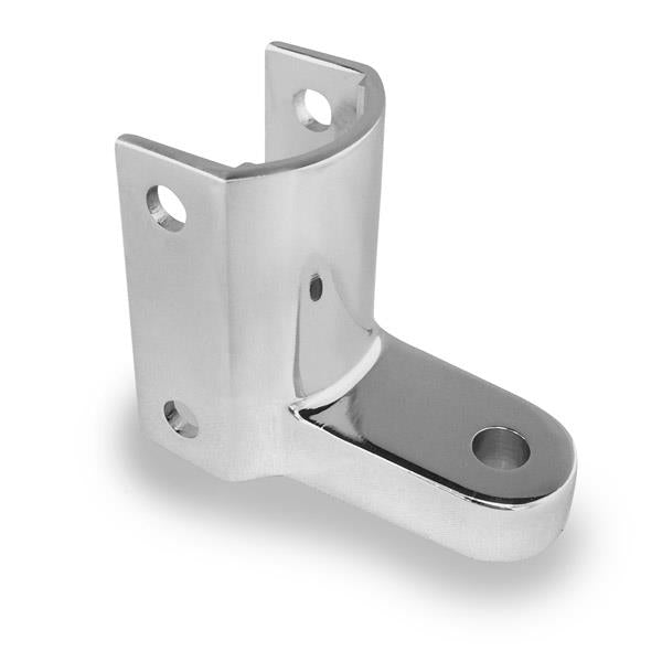 ROUND 1 1/4" Pilaster BOTTOM Hinge Bracket 3010 Polished Chrome w/ Screw Pack