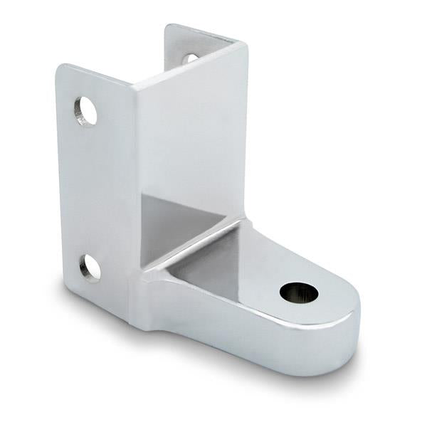 SQUARE 1 1/4" Pilaster BOTTOM Hinge Bracket 3290 Polished Chrome