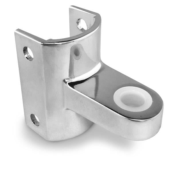 ROUND 1 1/4" Pilaster TOP Hinge Bracket 3510 Polished Chrome w/ Screw Pack