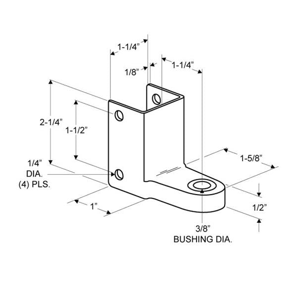 SQUARE 1 1/4" Pilaster TOP Hinge Bracket 3790 Polished Chrome. G3-TOP