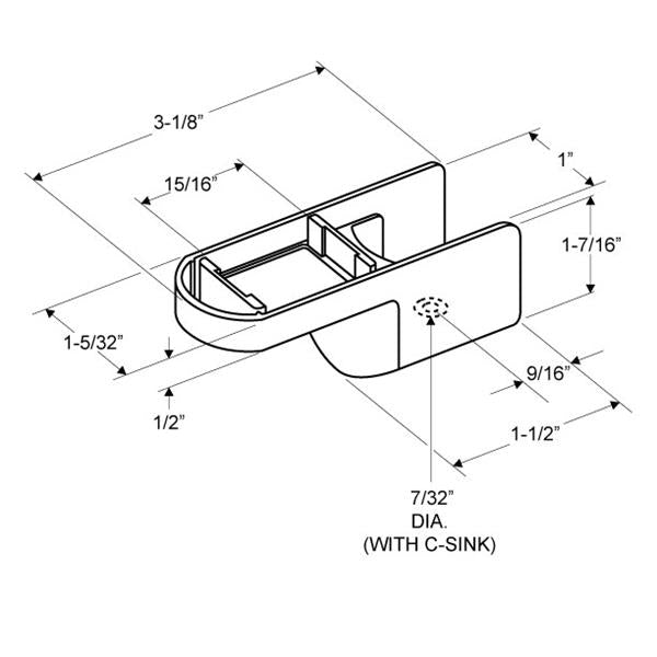 ROUND Door Insert "Bottom" for 1" Door in Polished Chrome Finish (4060). For Steel Round Edge Door (Zamac Molded)