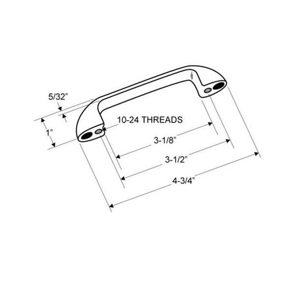 Door Pull 3 1/2" 159070 Set Polished Chrome with Screw Pack for 1" Door