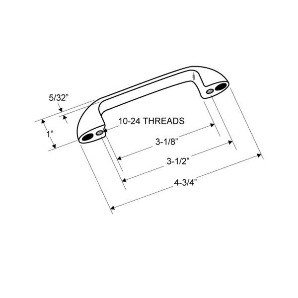 Door Pull 3 1/2" 159070 Set Polished Chrome with Screw Pack for 1" Door