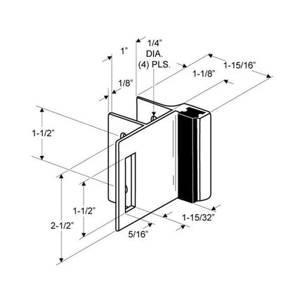 FIX-IT-KIT LATCH, STRIKE & KEEPER (INSWING) 126780 FOR 1" SQUARE DOOR & FLAT BAR.