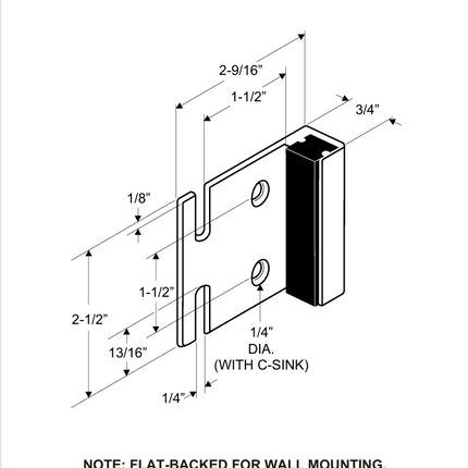 FIX-IT-KIT LATCH, STRIKE & KEEPER (INSWING) 126790 FOR 1" SQUARE DOOR FLAT- OPEN SLOT..