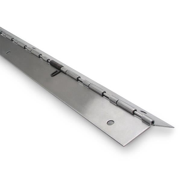 PIANO HINGE 3"W X 54"L, 7969- 1/8" PIN -4 SPRINGS (LH-IN/RH-OUT)-LIFT STAINLESS,(16 Gauge)