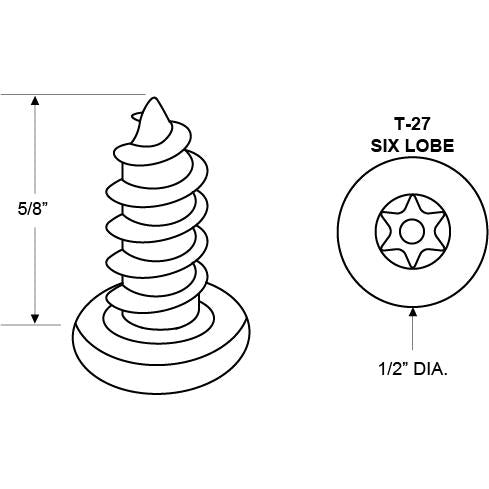 14 x 5/8" Truss AB 6-LOBE Screw Chrome (100 Pack)
