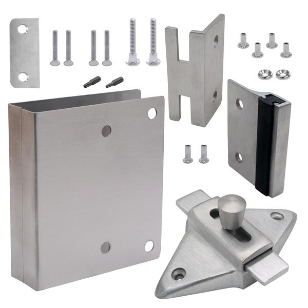 Fix it Kit 115493 Latch (IN-swing) for 1" Door SQUARE EDGE DOOR. CASTED SS 304 Satin.  Latch 2 3/4" HC. NO PULL.